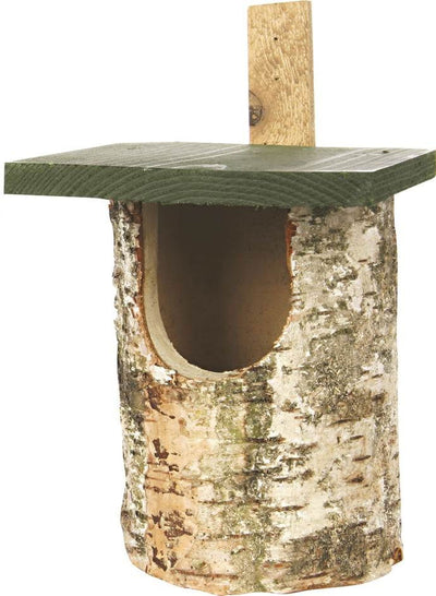 CJ Wildlife National Trust Birch Log Nest Box Open